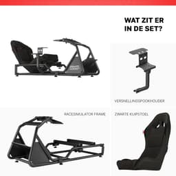 REBBLERS® SIMR 1000G Sim Racing Cockpit + Gearshift Holder - Verstelbare Racestoel van Formula naar GT/Rally - Race Simulator - Zwart — thumbnail 4
