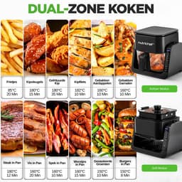 NutriChef 3,8 Liter Airfryer & Grill – 7-in-1 Voorgeprogrammeerde Kookstanden – Transparante Glazen Frituurkom – Zwart — thumbnail 7