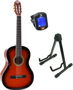 LaPaz 002 SB klassieke gitaar 4/4-formaat sunburst + statief + tuner — thumbnail 1