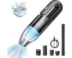 Draagbare Draadloze Stofzuiger - Mini Oplaadbare Autostofzuiger- Draadloze Stofzuiger - Auto Stofzuiger - Huishoudelijke Stofzuiger - Geschikt Voor Auto-Huis-Kantoor-Reizen - Verwijderd Huisdierharen Efficiënt（zwart）