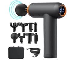 Zimoros Massage Gun - Professioneel - Massagepistool - 8 Opzetstukken - LED Display - Diepe Spiermassage - voor Nek, Rug, Schouders