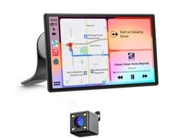 RC07 Geschikt voor Carplay Scherm 9 Inch - Geschikt voor Android Auto Scherm - Geschikt voor Apple Carplay - Navigatiesysteem Auto - HD Achteruitrijcamera - Touchscreen - AUX - FM - Universeel - bluetooth & wifi – Zwart
