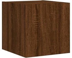 Zwevend TV Meubel met LED Verlichting - Wandkast voor Media & Accessoires - Eiken