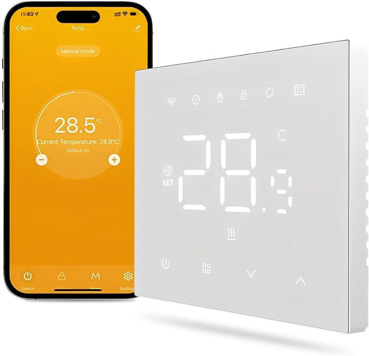 Slimme Wifi Thermostaat voor Verwarming - Chronothermostaat met Spraakbesturing (Alexa/Google Home) — afbeelding 1