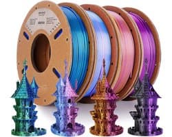 PLA Filament 1.75mm Tweedelig Kleur, 4x250g Pak voor 3D Printer