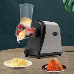 Elektrische Groentesnijmachine 1000W - RVS - 5 Opzetstukken voor Snijden en Raspen — thumbnail 4