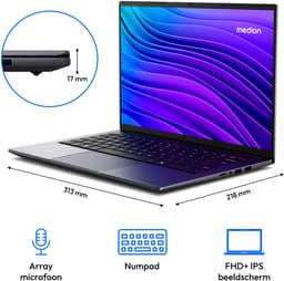 MEDION Avantum 17 E1e 43,9 cm (17,3 inch) Full HD-laptop (Intel N100, 4 GB DDR4 RAM, 128 GB SSD, HD-webcam, wifi, Windows 11 Home) — thumbnail 1