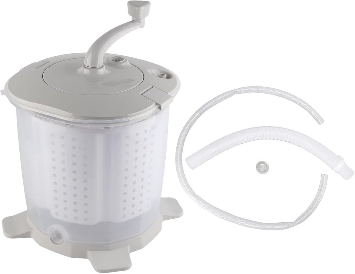 Handwasmachine 2-in-1 met handbediende roterspindroger voor mobiel en elektriciteitsvrij wassen — afbeelding 1