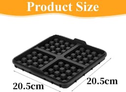 3 stuks wafelinzetstukken - geschikt voor Philips Airfryer 2000 Series NA229/00 - 24*18*4cm - zwart — thumbnail 6