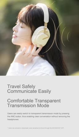 Draadloze ANC Hoofdtelefoon - Lichtgewicht Opvouwbare Hi-Fi Hoofdtelefoon met Bluetooth 5.4 — thumbnail 4