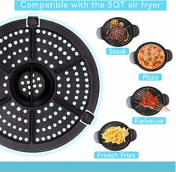Air Fryer Grill Pan - 15,5 cm - Vervangende Crisper Plaat - Niet-klevende Coating - Duurzaam en Gemakkelijk te Reinigen - Lucht Friteuse Accessoire — thumbnail 7