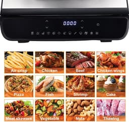 XXL Heteluchtfriteuse Combi met Grillpan - 6L Capaciteit en 6 Kookstanden - 1800W — thumbnail 6