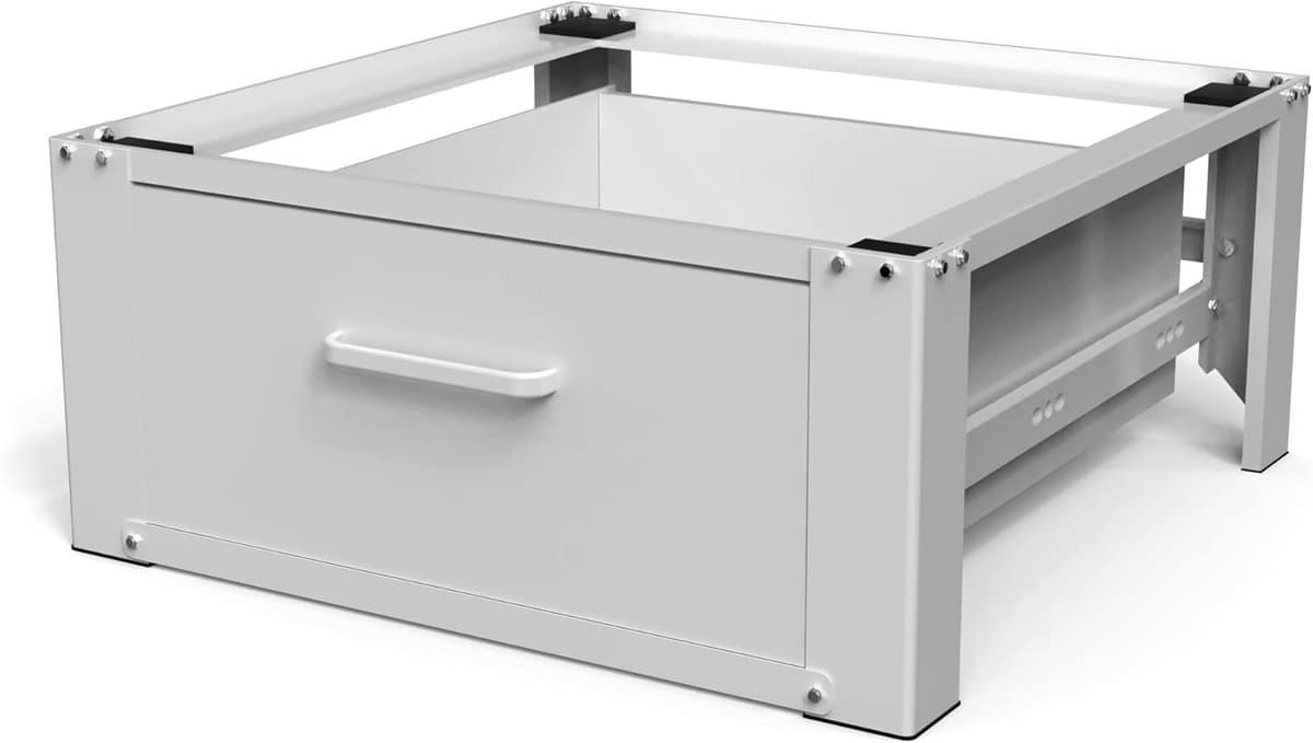 Onderstel Wasmachine en Droger Dubbel met Opberglade - Verhoogd Zwart — afbeelding 1