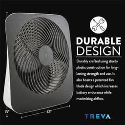 Draagbare 10 Inch Desktop Batterijventilator met Luchtcirculatie en 2 Koelsnelheden — thumbnail 1