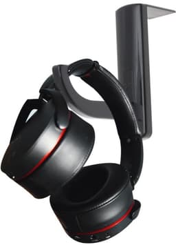 PHENOFICE Pack of 3 self-adhesive headphone holders, hooks, ideal for storing headsets, black, table or monitor, space-saving and practical, stable grip for all headphones — thumbnail 2