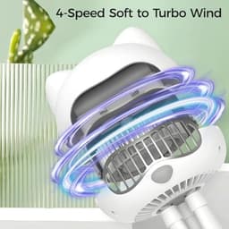 Stroller Fan Met Oplaadbare Accu en Aroma Verdeler - Handventilator en Tafelventilator in Bladloze Ontwerp — thumbnail 3