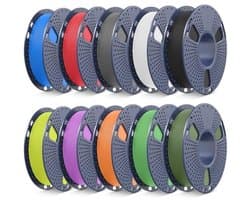 10 Kleuren 1,75 mm PLA-Filament voor 3D-Printers - Biologisch Afbreekbaar en Milieuvriendelijk - 250 g/spoel, Totaal 2,5 kg