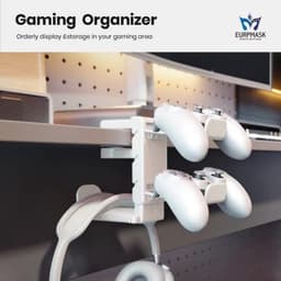 2-in-1 PC Gaming Hoofdtelefoon en Controller Houder met Verstelbare Arm en Kabel Clips — thumbnail 4