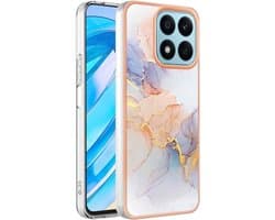Cosensi - Hoesje voor Smartphone 4G met Elegant Marmer Wit Patroon - Schokbestendig en Flexibel - Siliconen Rubber TPU Bumper Cover Skin Case.