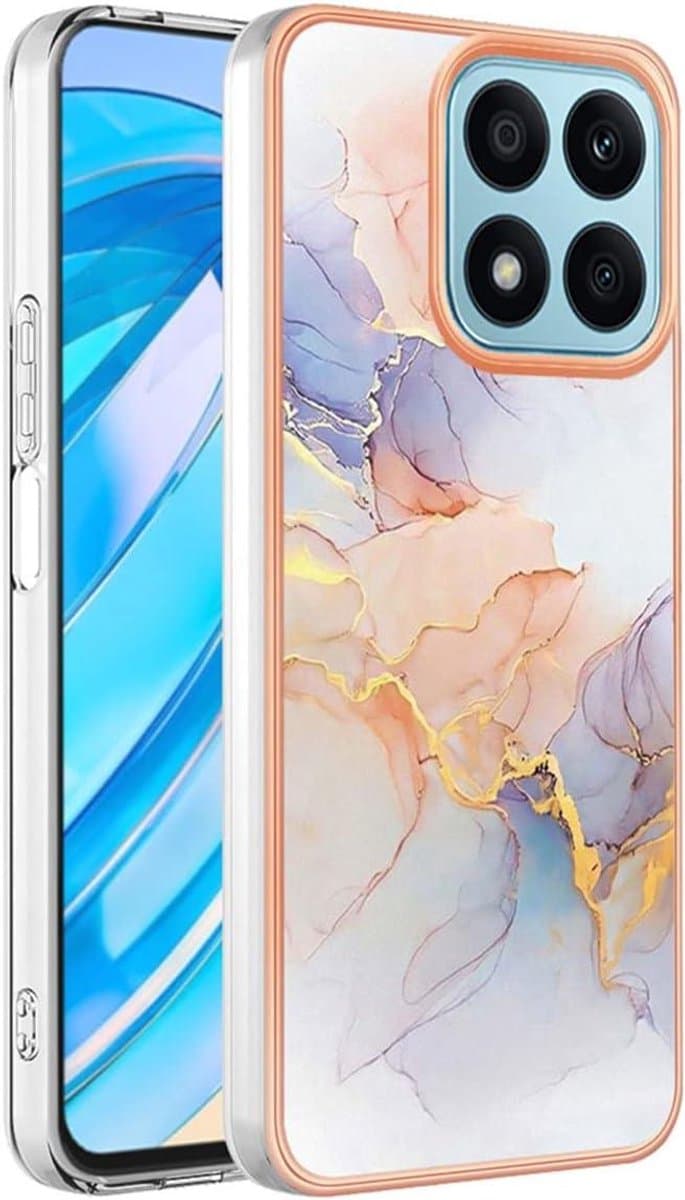 Cosensi - Hoesje voor Smartphone 4G met Elegant Marmer Wit Patroon - Schokbestendig en Flexibel - Siliconen Rubber TPU Bumper Cover Skin Case. — afbeelding 1