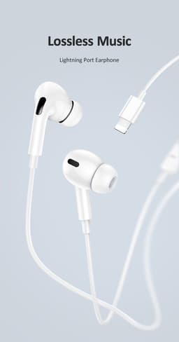 USAMS EP-41 Serie - Stereokoptelefoon - Lightning - Wit - Ergonomisch Ontwerp — thumbnail 2