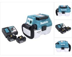 Makita DVC 750 LRF accustofzuiger LXT 18 V 67 mbar 7,5 l borstelloos + 2x accu 3,0 Ah + oplader