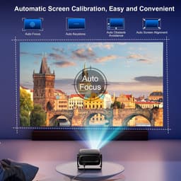 SnelShoppen - 4K Beamer 30000 Lumen, Native 1080p, Android 14.0 Smart Beamer met Automatische Scherpstelling, Trapeziumcorrectie, Wi-Fi 6, Bluetooth 5 — thumbnail 3