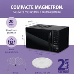 Lìon® Magnetron - Vrijstaand - Airfryer - Zwart - 10cm x 10cm x 10cm — thumbnail 2