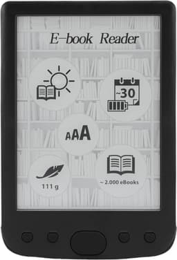 De BK6025 EPAPER e-reader is een draagbare e-reader met een 6-inch e-ink-scherm, instelbare lettergrootte, audioboekfunctionaliteit en oogvriendelijke leesmogelijkheden (8 GB). — thumbnail 1