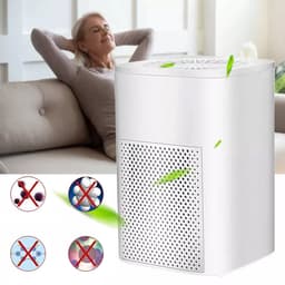 REDOM Luchtreiniger – 50 m³/u luchtzuivering – Stille werking ≤30 dB – Compact USB luchtfilter – Voor slaapkamer, woonkamer & kantoor – Wit — thumbnail 1