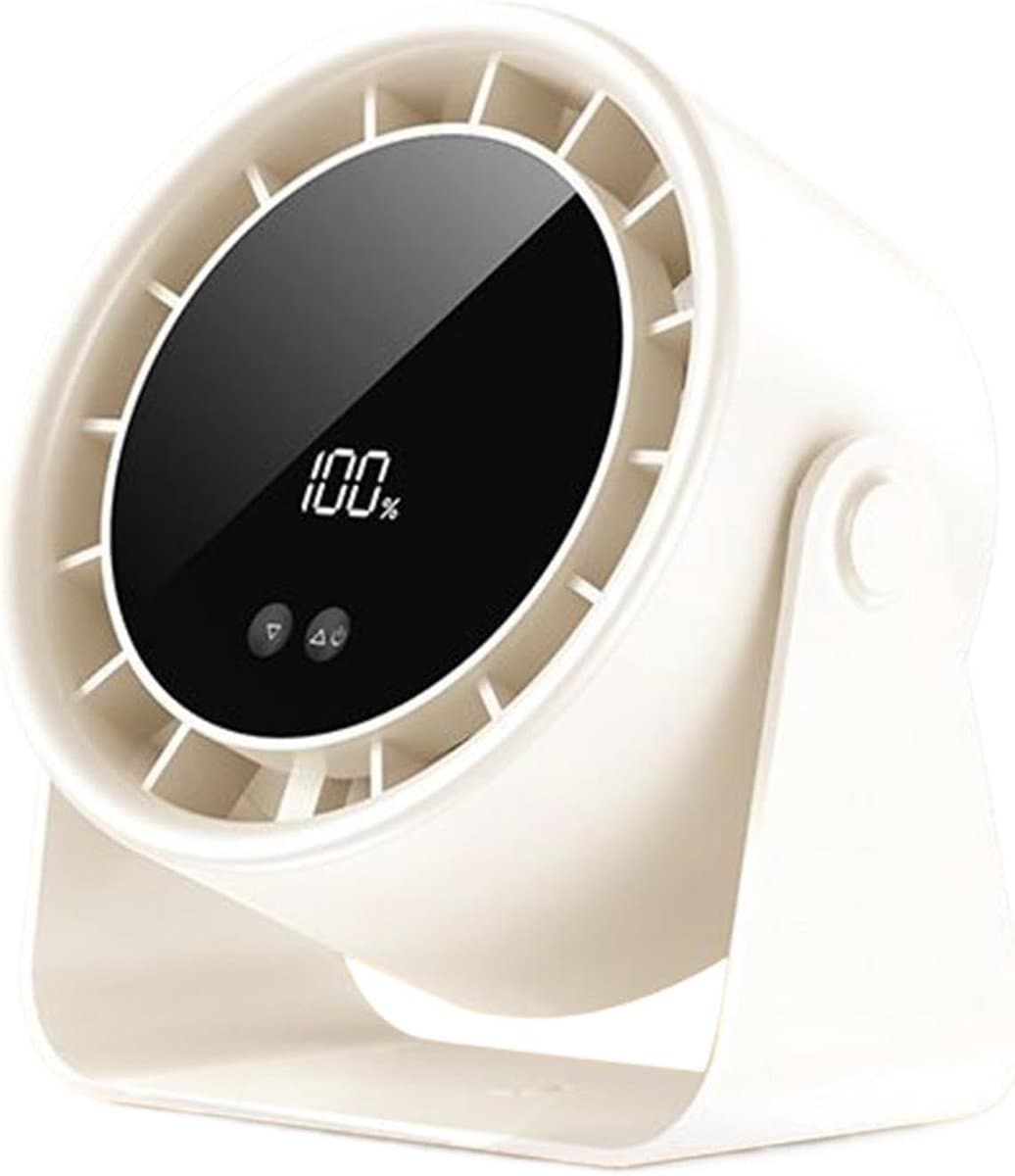 Bureauventilator Stil - Tafelventilator - Persoonlijke Koeling - Aanraakbediening Digitale Display - 17.7 cm Breed - Wit — afbeelding 1