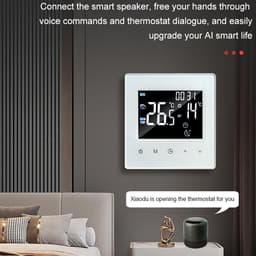 Digitale Thermostaat - Temperatuurregelaar Vloerverwarming - Energie Besparen - Programmeerbaar LCD Scherm - 89x86mm - Wit — thumbnail 3