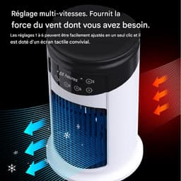 Persoonlijke Air Cooler - Compacte Koeler - Persoonlijke Verkoeling - Zes Snelheden Instelbaar - 300ml Tank - Uniek — thumbnail 5