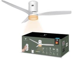 Varin® Smart Plafondventilator met verlichting - Ø 132cm - Wit - LED CCT 18W - Super stil 20dB - 6 snelheden - Woonkamer - Slaapkamer - Tuya WiFi - App & Afstandsbediening — afbeelding 1