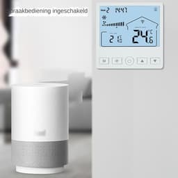 Slimme Thermostaat - Energiezuinig Paneel - Comfort Verhogend - Moderne Stijl - 8.6x8.6 cm - Wit — thumbnail 3