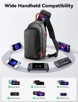 JSAUX Crossbody Sling Bag voor Nintendo Switch 2 / Steam Deck / ROG Ally - 4,5L - Waterbestendig - Zwart - BG0131 — thumbnail 4