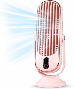 Bureau Torenventilator - roze - 5 Snelheden - Ultra Stil 22dB - USB Voeding - Turbo Luchtstroom - Afneembare Bladen - Draagbaar - Geschikt voor Kantoor - Slaapkamer en Buiten — thumbnail 1