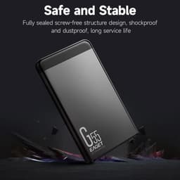 Externe Harde Schijf - Mobiele HDD - Snelle Data Overdracht - Schokbestendig Metalen Behuizing - 500 GB - Zwart — thumbnail 2