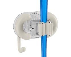 Wandhouder Stofzuiger - Opberger Bezem - Huis Organiseren - Zuignap Bevestiging - 6.5 cm Hoogte - Romig