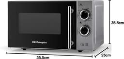 Magnetron met Grill - Compacte Oven - Snel Eten Bereiden - Roestvrij Staal - 20 Liter - Grijs — thumbnail 3