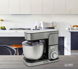 Keukenmachine - Mixer Staande - Bakken en Koken - 1300 Watt Kracht - 5 Liter Kom - Grijs — thumbnail 2