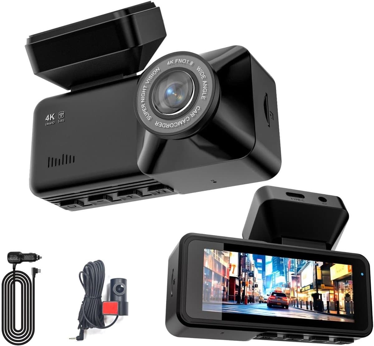 Dashcam - Autocamera - Veilige Ritten - Nachtzicht Registratie - 3.2 Inch Scherm - Zwart — afbeelding 1