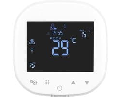 Slimme Thermostaat - Temperatuurregelaar Ketel - Comfortabel Klimaat - App Bediening WiFi - Wandmontage - Wit