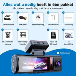 SnelShoppen - 4K Dashcam Auto - 3-in-1 Voor-en Achtercamera - WiFi & GPS - 3.5" Scherm - G-Sensor - Parkeerstand - Loopopname - 170° Breedhoeklens — thumbnail 5