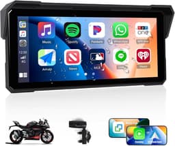 SnelShoppen - 8.1 Inch HD Motor Display IP68 Dashcam met Draadloze CarPlay/Android Spiegelfunctie, Bluetooth Universele Verticale Houder en Achtergron — thumbnail 1