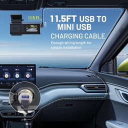 SnelShoppen - Mini Dash Cam Oplaadkabel 11.5FT L Hoek Adapter, Compatibel met Alle Mini Dashcams en Spiegelcamera's, Ideaal voor Auto DVR en Rijregist — thumbnail 3