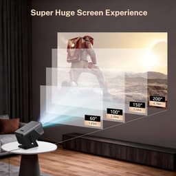 SnelShoppen - X7 Projector Native 1080P/2000 ANSI/AI Kalibratie - Android 14, Ondersteunt 8K, Dolby Audio, Geschikt voor Netflix/YouTube, Auto Focus/K — thumbnail 4
