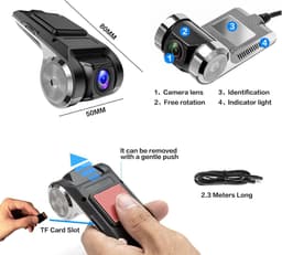 SnelShoppen - HD 1080P Auto DVR Camera met 32GB Kaart, Mini USB Dash Cam voor Android Autoradio, Nachtzicht, Loop Recording, ADAS, Automatische Opname — thumbnail 2