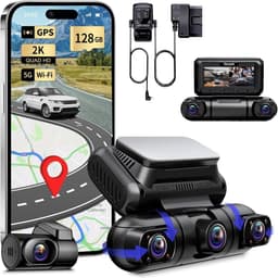 SnelShoppen - 4-Kanaals Dashcam Auto 5G WiFi met 360° Draaibare Camera's, Radar Bewegingsdetectie, GPS, Nachtzicht, Parkeercontrole, 1080P, 3" Scherm, — thumbnail 1