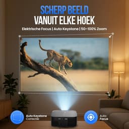 SnelShoppen - Draagbare Mini Beamer - Smart 1080P Full HD Projector met 4K Ondersteuning, WiFi, Bluetooth, Ingebouwde Speakers, Ideaal voor Thuisbiosc — thumbnail 4